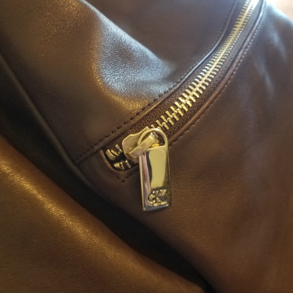CK Calvin Klein brown Real leather duffle bucket backpack bag - Picture 12 of 14